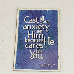 1 Peter 5:7 Cast All Your Anxiety Magnet Kitchen Fridge Vintage Bible Verse